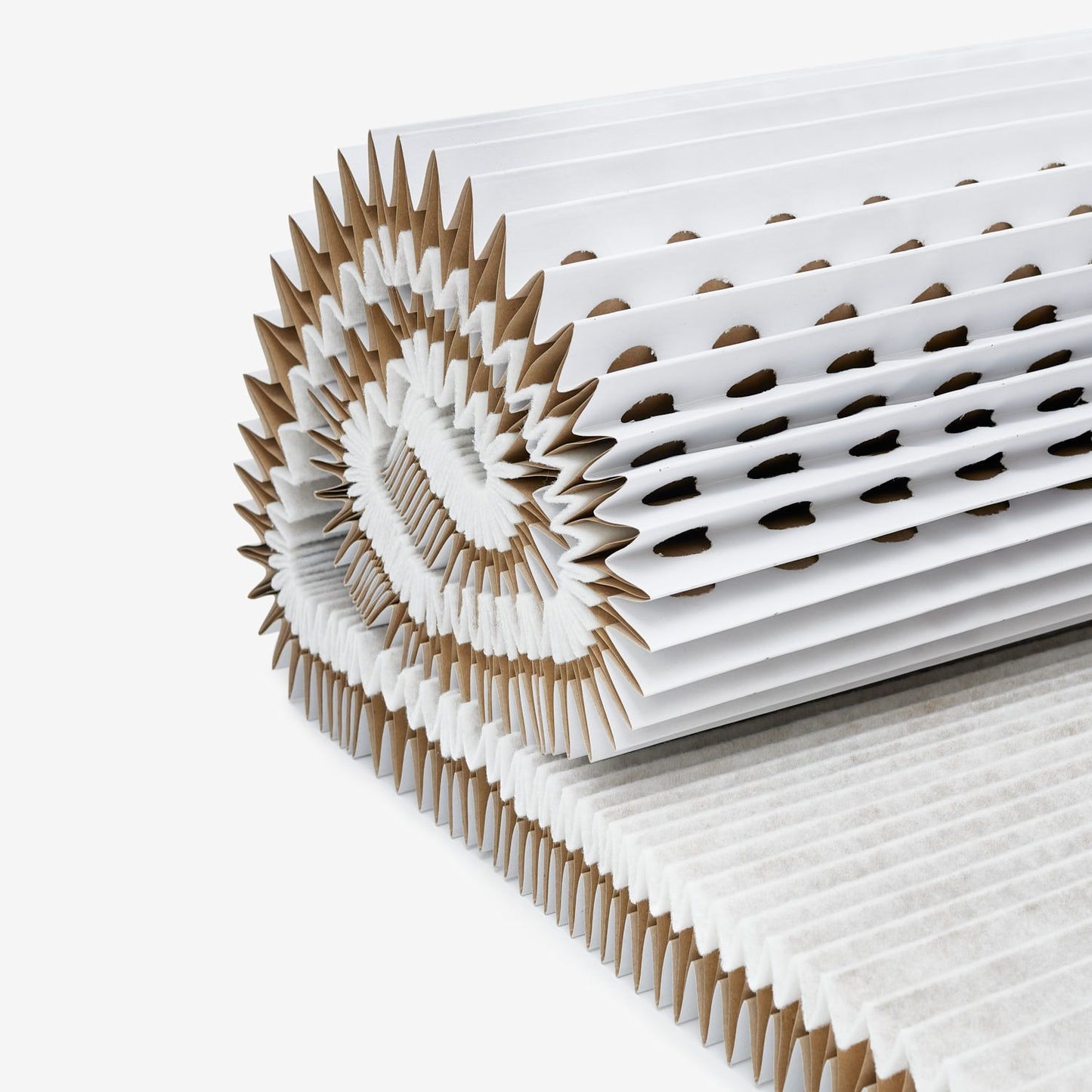 Filtr kartonowy (harmonijkowy) powlekany biały z włókniną filtracyjną